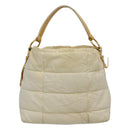 PRADA Hand Bag Nylon White Gold Auth sw500-2