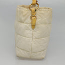 PRADA Hand Bag Nylon White Gold Auth sw500-3