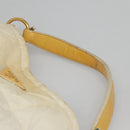 PRADA Hand Bag Nylon White Gold Auth sw500-8