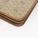 Christian Dior Honeycomb Canvas Chain Shoulder Bag PVC Leather Beige Auth sw505-15