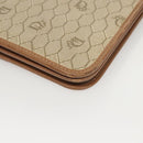 Christian Dior Honeycomb Canvas Chain Shoulder Bag PVC Leather Beige Auth sw505-16