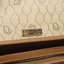 Christian Dior Honeycomb Canvas Chain Shoulder Bag PVC Leather Beige Auth sw505-18