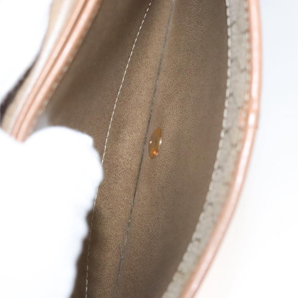 Christian Dior Honeycomb Canvas Chain Shoulder Bag PVC Leather Beige Auth sw505