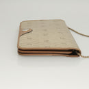 Christian Dior Honeycomb Canvas Chain Shoulder Bag PVC Leather Beige Auth sw505-3