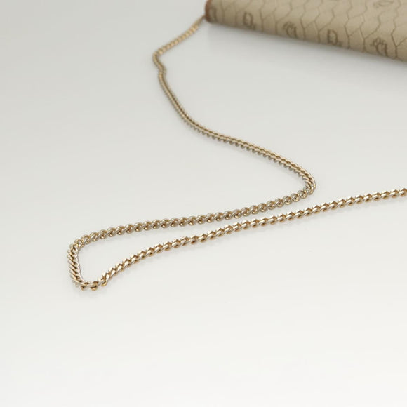 Christian Dior Honeycomb Canvas Chain Shoulder Bag PVC Leather Beige Auth sw505