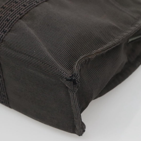 HERMES Her Line MM Hand Bag Canvas Gray Auth sw509