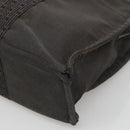 HERMES Her Line MM Hand Bag Canvas Gray Auth sw509-9