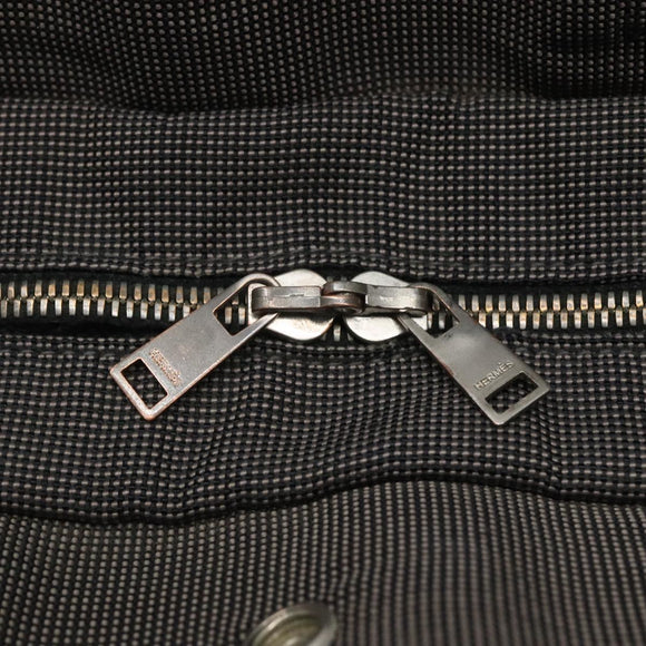 HERMES Her Line MM Hand Bag Canvas Gray Auth sw509