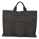 HERMES Her Line MM Hand Bag Canvas Gray Auth sw509-13