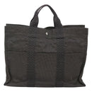 HERMES Her Line MM Hand Bag Canvas Gray Auth sw509-2