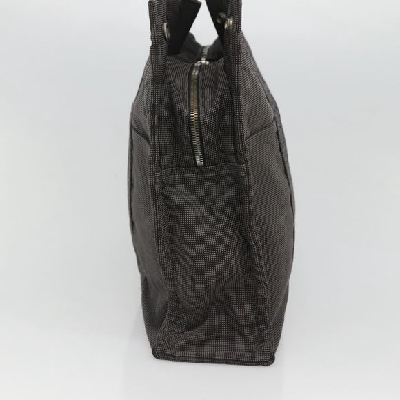 HERMES Her Line MM Hand Bag Canvas Gray Auth sw509