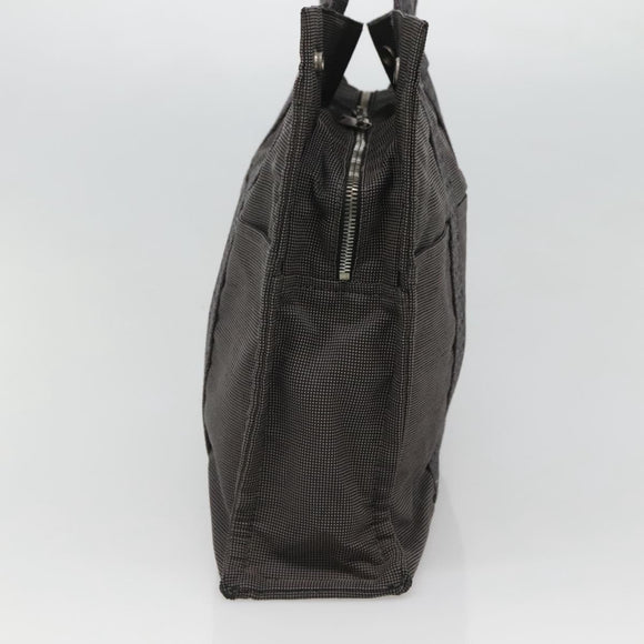 HERMES Her Line MM Hand Bag Canvas Gray Auth sw509