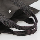 HERMES Her Line MM Hand Bag Canvas Gray Auth sw509-7