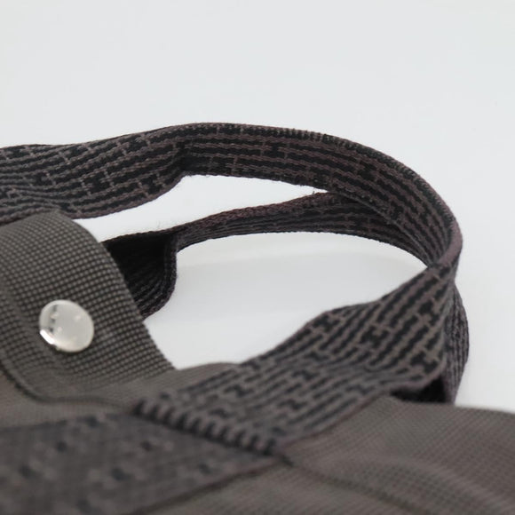 HERMES Her Line MM Hand Bag Canvas Gray Auth sw509