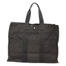 HERMES Her Line MM Hand Bag Canvas Gray Auth sw510-2