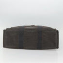 HERMES Her Line MM Hand Bag Canvas Gray Auth sw510-5