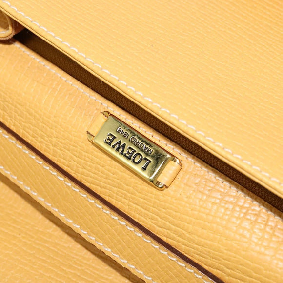 LOEWE Barcelona Hand Bag Leather 2way Yellow Auth sw518