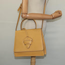 LOEWE Barcelona Hand Bag Leather 2way Yellow Auth sw518-24