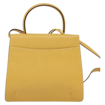 LOEWE Barcelona Hand Bag Leather 2way Yellow Auth sw518 - 0