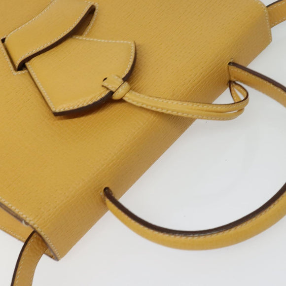 LOEWE Barcelona Hand Bag Leather 2way Yellow Auth sw518
