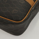 Christian Dior Honeycomb Canvas Hand Bag PVC Black Gold Auth sw522-9