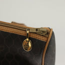 Christian Dior Honeycomb Canvas Hand Bag PVC Black Gold Auth sw522-10