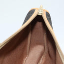 Christian Dior Honeycomb Canvas Hand Bag PVC Black Gold Auth sw522-19