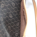 Christian Dior Honeycomb Canvas Hand Bag PVC Black Gold Auth sw522-12