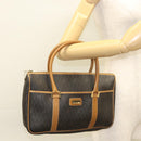 Christian Dior Honeycomb Canvas Hand Bag PVC Black Gold Auth sw522-21