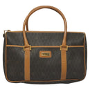 Christian Dior Honeycomb Canvas Hand Bag PVC Black Gold Auth sw522-13