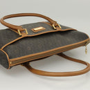 Christian Dior Honeycomb Canvas Hand Bag PVC Black Gold Auth sw522-6