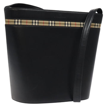 BURBERRY Shoulder Bag Leather Black Auth sw524