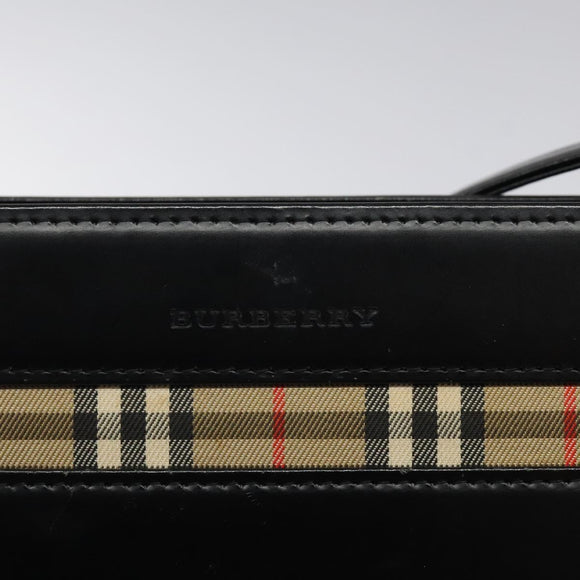 BURBERRY Shoulder Bag Leather Black Auth sw524