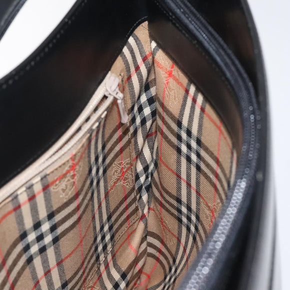 BURBERRY Shoulder Bag Leather Black Auth sw524