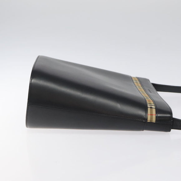 BURBERRY Shoulder Bag Leather Black Auth sw524