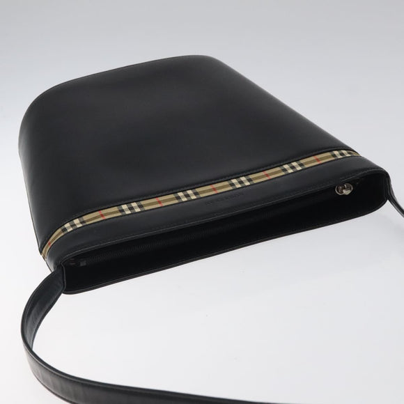 BURBERRY Shoulder Bag Leather Black Auth sw524