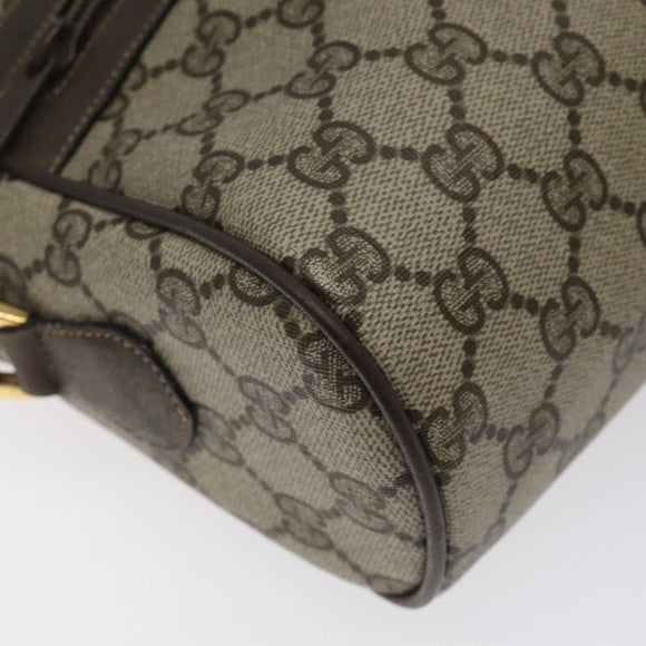 GUCCI GG Supreme Web Sherry Line Bag PVC Leather Beige Gold 14 02 005 Auth sw526