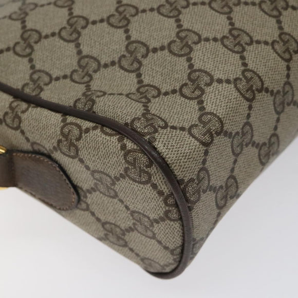 GUCCI GG Supreme Web Sherry Line Bag PVC Leather Beige Gold 14 02 005 Auth sw526