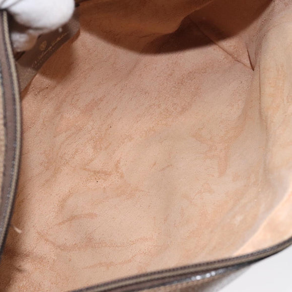 GUCCI GG Supreme Web Sherry Line Bag PVC Leather Beige Gold 14 02 005 Auth sw526