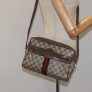 GUCCI GG Supreme Web Sherry Line Bag PVC Leather Beige Gold 14 02 005 Auth sw526-24