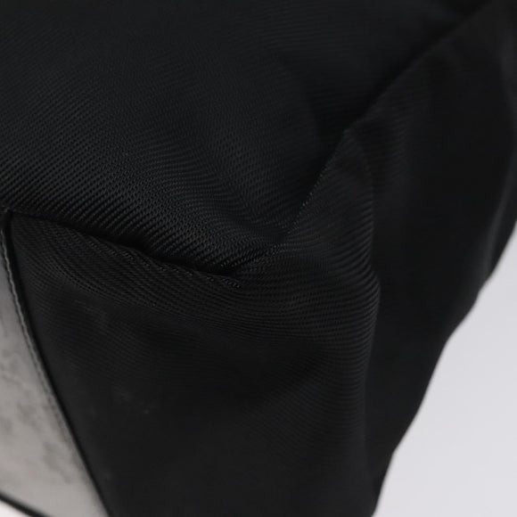 GUCCI Bamboo Shoulder Bag Nylon Black Silver 000 2058 0509 5 Auth sw530