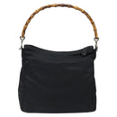 GUCCI Bamboo Shoulder Bag Nylon Black Silver 000 2058 0509 5 Auth sw530-2