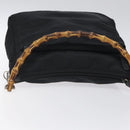 GUCCI Bamboo Shoulder Bag Nylon Black Silver 000 2058 0509 5 Auth sw530-6