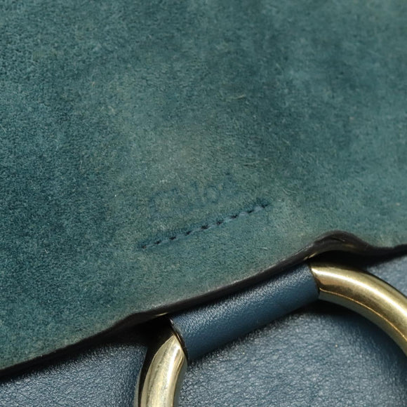 Chloe Fay Shoulder Bag Suede Leather Turquoise Blue Auth sw535