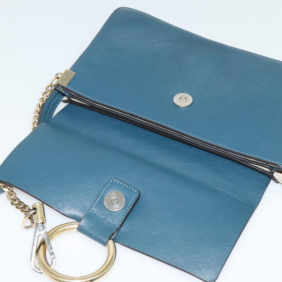 Chloe Fay Shoulder Bag Suede Leather Turquoise Blue Auth sw535