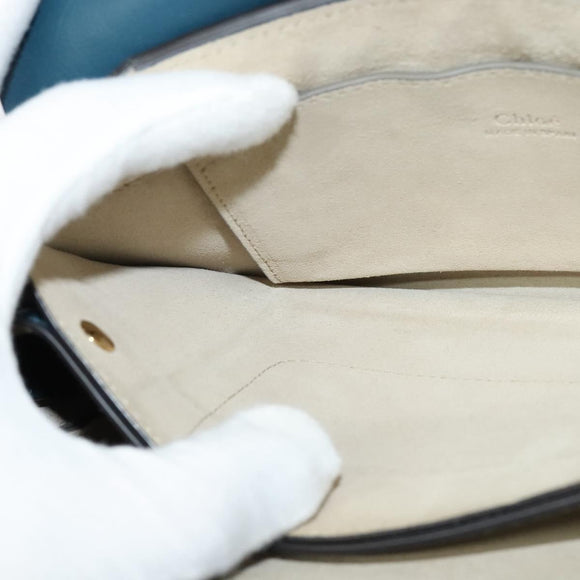 Chloe Fay Shoulder Bag Suede Leather Turquoise Blue Auth sw535