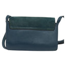 Chloe Fay Shoulder Bag Suede Leather Turquoise Blue Auth sw535-2