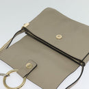 Chloe Fay Shoulder Bag Suede Leather Gray Gold Auth sw536-10