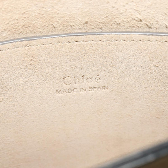 Chloe Fay Shoulder Bag Suede Leather Gray Gold Auth sw536