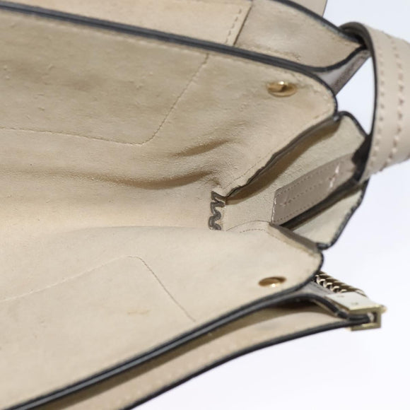 Chloe Fay Shoulder Bag Suede Leather Gray Gold Auth sw536